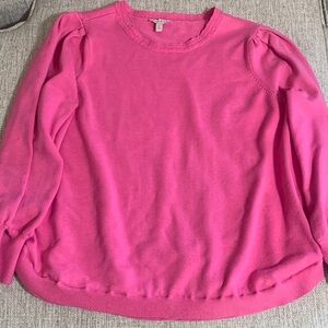 Crown & Ivy Hot Pink Puff Sleeve Sweater Plus 2X – Preppy Feminine Winter Knit